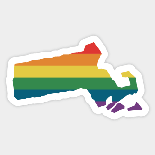 Massachusetts State Rainbow Sticker